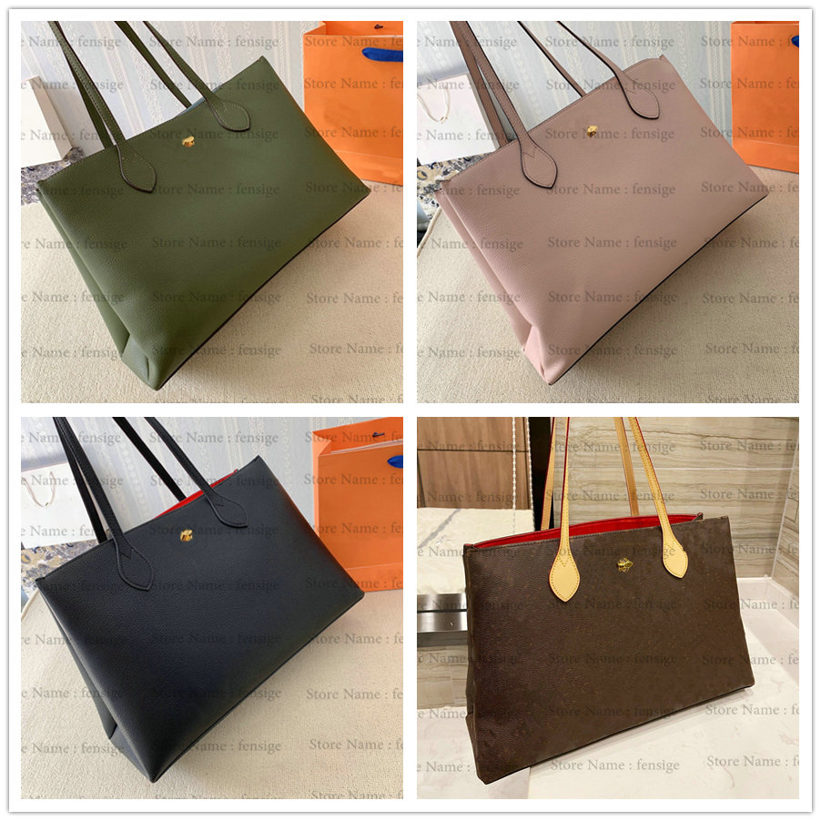 

Lockme Shopper A4 Business Tote Bag Lururys Designer Duffle Handbag With Turn-lock Two long leather straps Handle Bags, #1