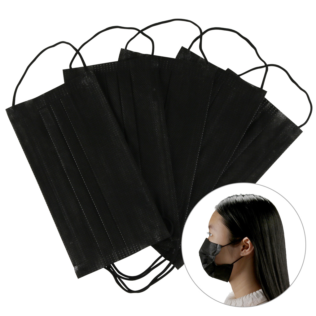 

Individually packaged masks, disposable black masks, non-woven masks,, 3 filters, activated carbon protection, personal hygiene,