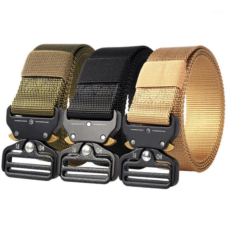 

Men's Tactical Belts Heavy Duty Army Adjustable Nylon Belt Outdoor Metal Buckle Belt 125CM/Wide 3.81, Cl003