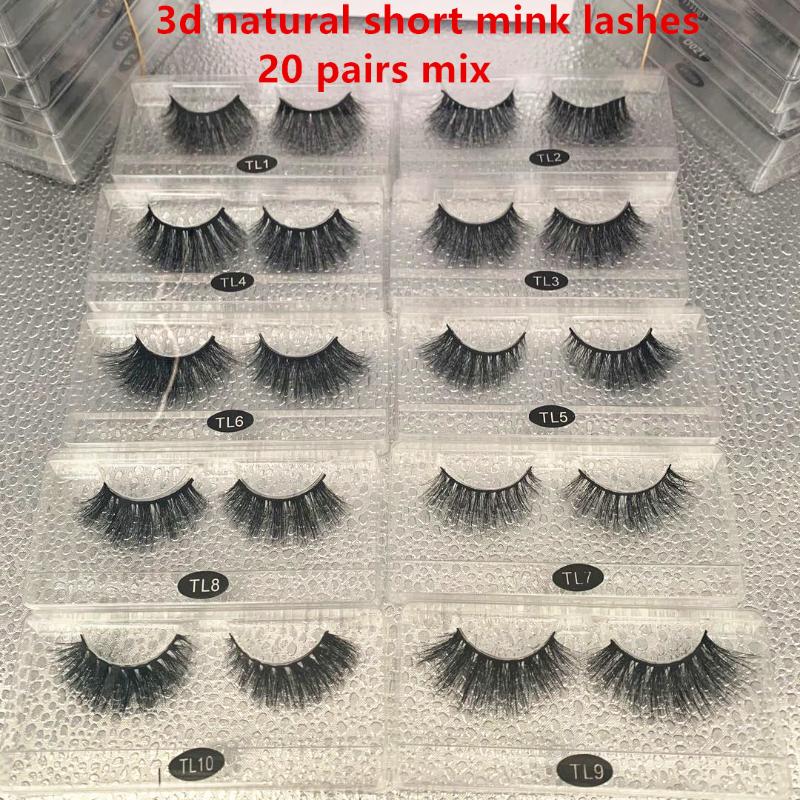 

WS 13mm 15mm Short Mink Lashes in Bulk Wholesale Natural Long Makeup Eyelashes 18mm Wispy Super Soft Comfortable Wear 2021 Hot