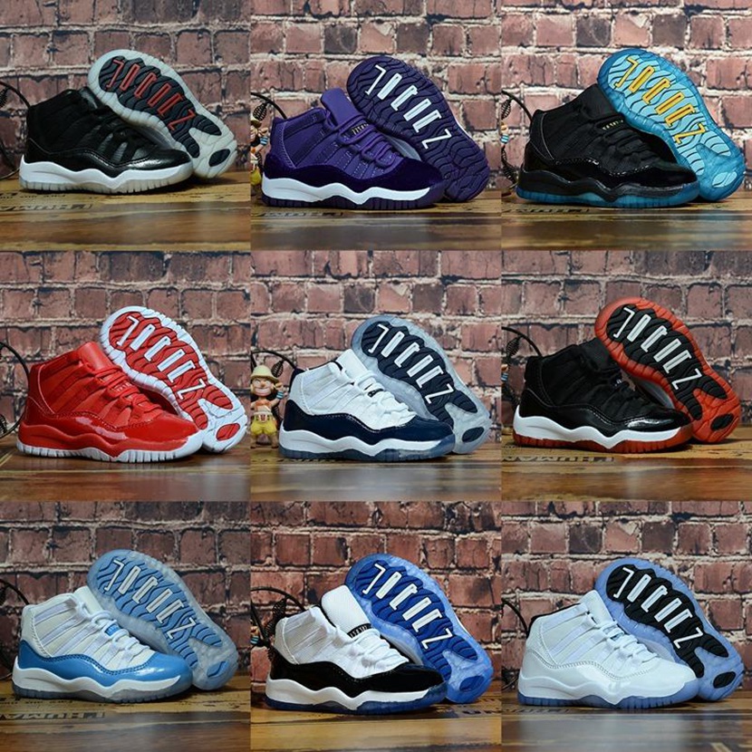

Bred XI 11S 11 Kids Jumpman Basketball Shoes Gym Red Infant & Children toddler Gamma Blue Cool Grey Concord 11 trainers boy girl sneakers Space Child Kids EUR 28-35