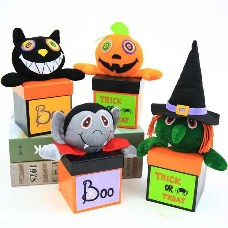 

Trick or Treat Halloween Candy Box Snack Packaging Black Cat Bat Witch Pumpkin Kids Gift Home Decor 10 pcs/lot DEC4361