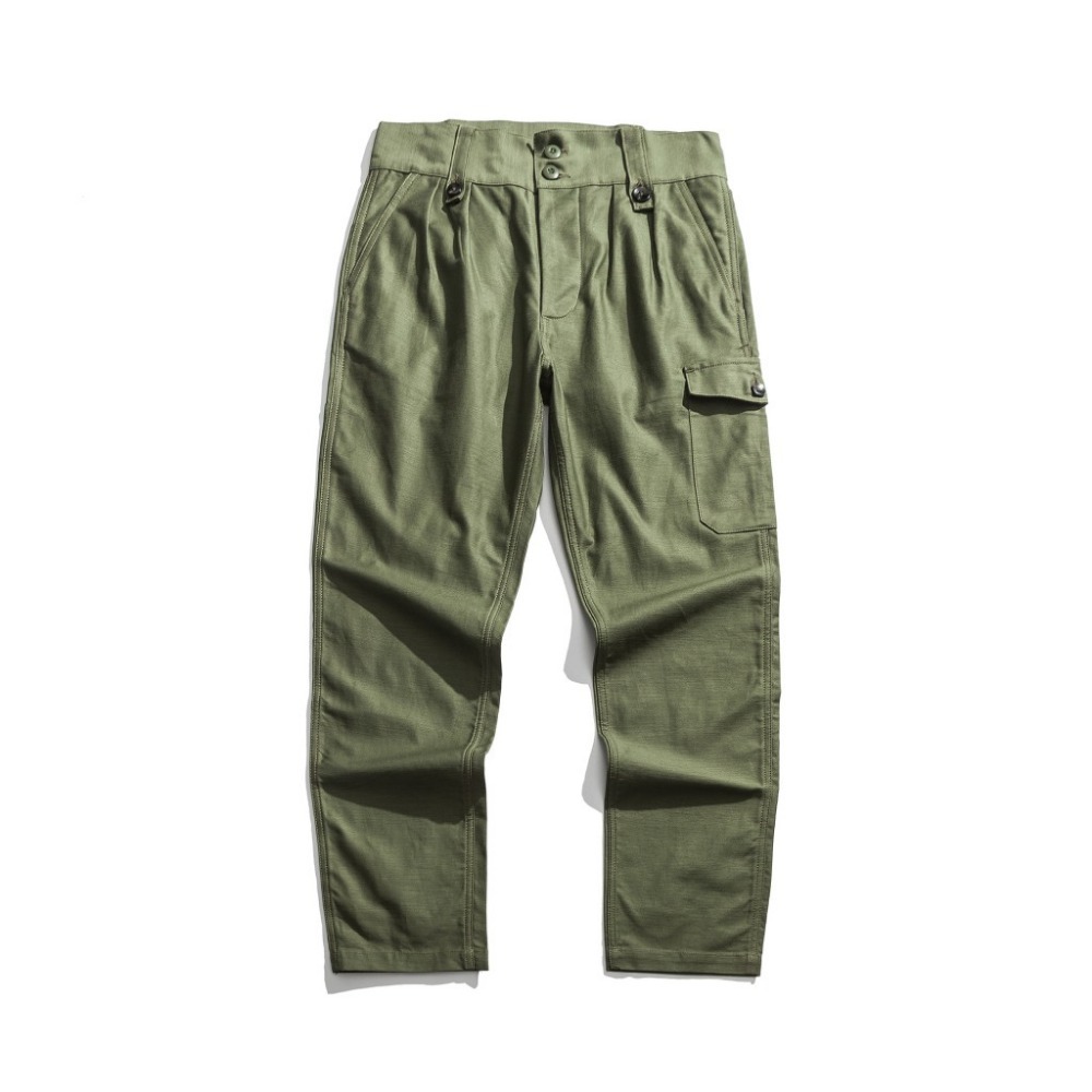 

Vintage reproduction 60s australia army trousers military cargo jungle pants 0JWO, Army green.