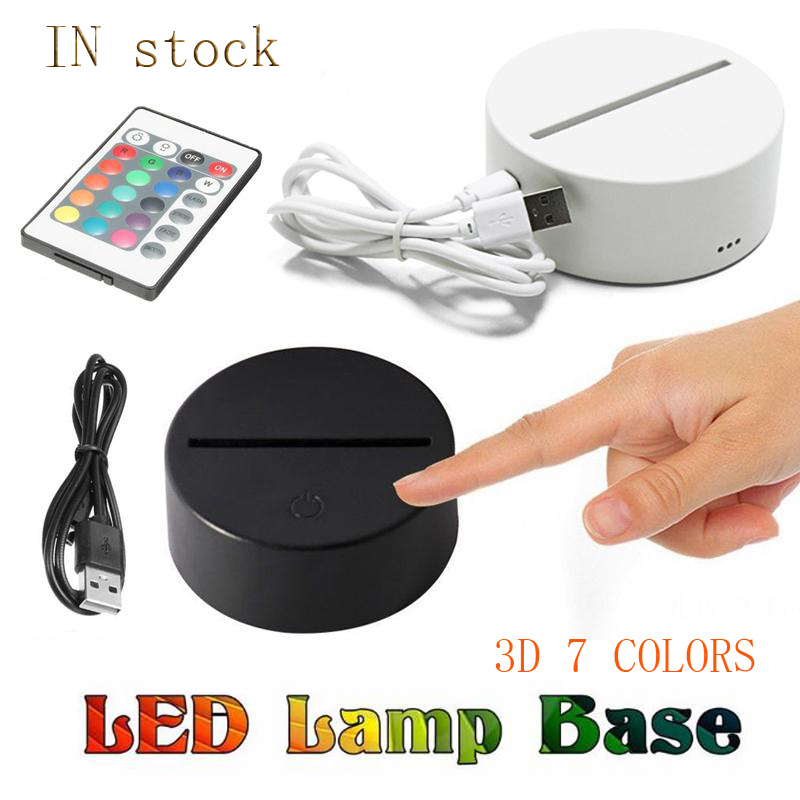 

best price RGB led lights 3D Touch Switch Lamp Base for 3D Illusion Lamp 4mm Acrylic Light Panel 2A Battery Novelty Lighting Table lamp
