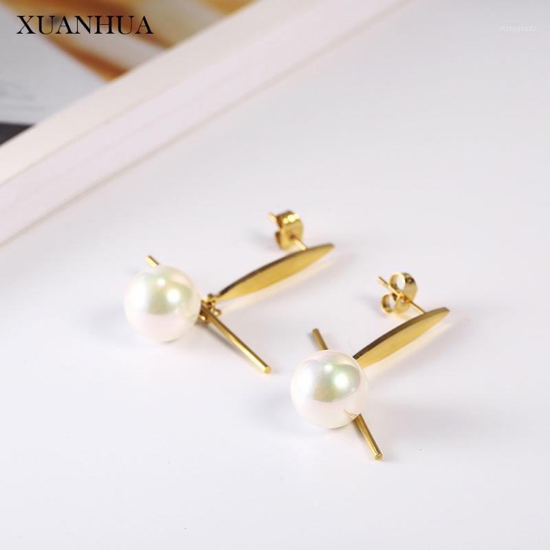 

XUANHUA Stainless Steel Jewelry Woman Drop Earrings 2020 Fine Jewelry Bohemia Earrings Pearl Mothers Day Gift For Women1