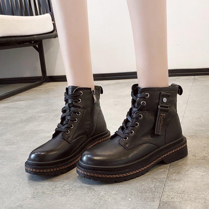 

New 2020 Fashion Boots Women Autumn Early Winter Shoes Fashion Ladies Ankle Boots Black Brown Thick Sole Non-slip YX28681