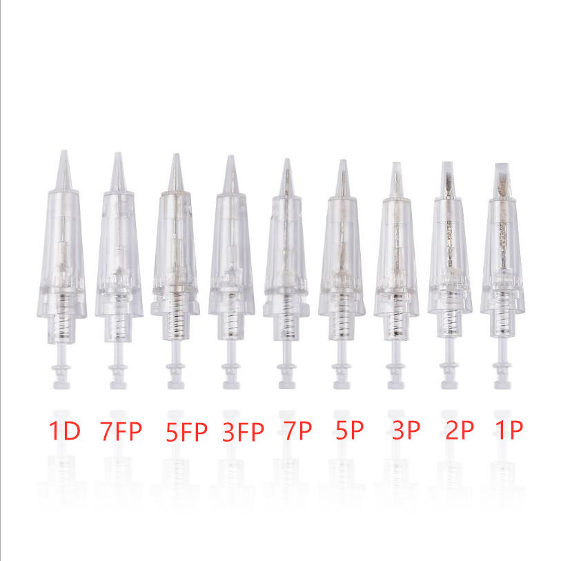 

100 pcs 1 for easy click universal needle dermograph 1,3,5,7rl permanent makeup cartridge needles for eyebrow lip digital needle 201120