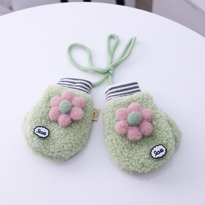 

1-3 Years Old Baby Winter Knit Gloves For Unisex Toddler Winter Knitted Warm Gloves Lamb Wool Fingerless Thick Mittens J