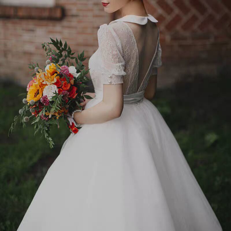 

2021 New Rents Sexy Bride Backless Dressed Novia Robe Mari e Soil*1087 LKTF, Same as pictures