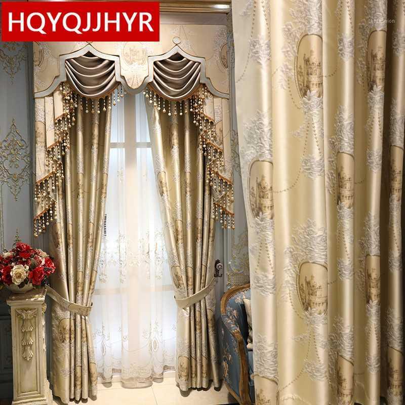 

European and American royal living room blackout curtains for villa hotels high-quality curtains for bedrooms1, Tulle