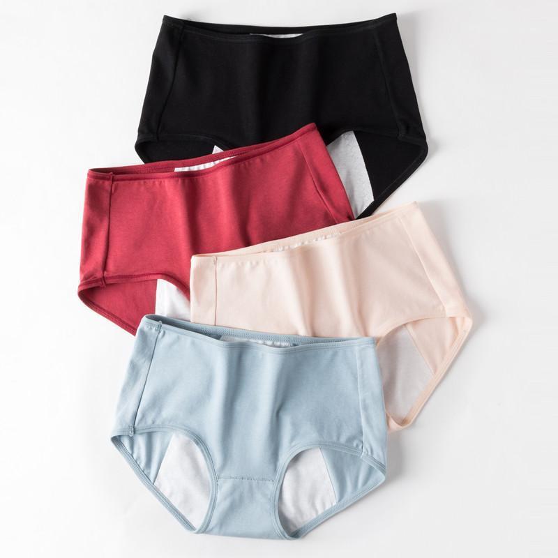 

3pcs/-XL Women Menstrual Panties Cotton Breathable Leak Proof Physiological Panty Cotton Crotch Female Briefs Lingerie1, Pink
