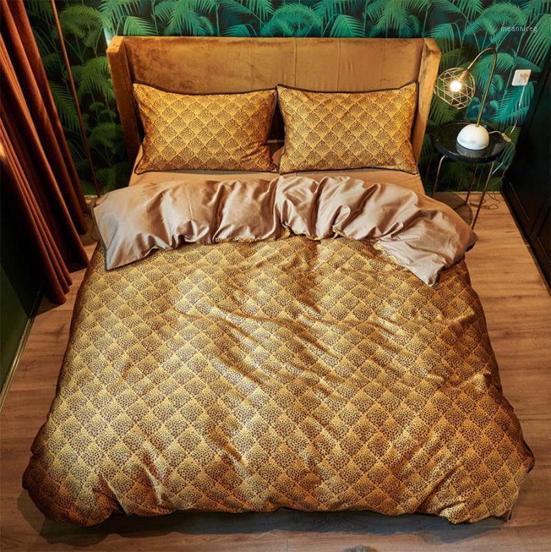 

Trend geometric bedding set, queen king 60s cotton yellow blue purple double home textile bed sheet pillow case quilt cover1, Color 02