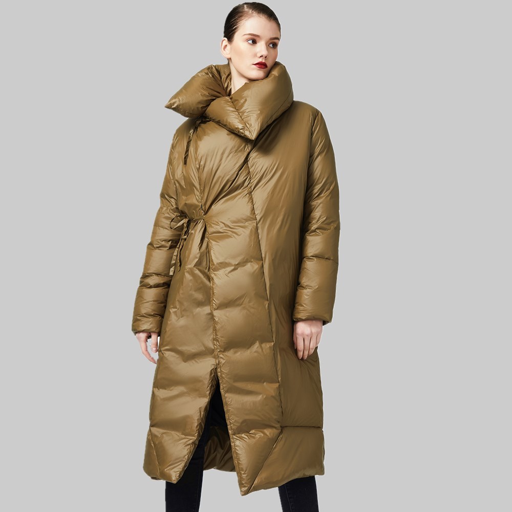 

Fofo geese white parkas winter fashion oversized hot women' coat on the knee most collar battery down jacket f631, Green
