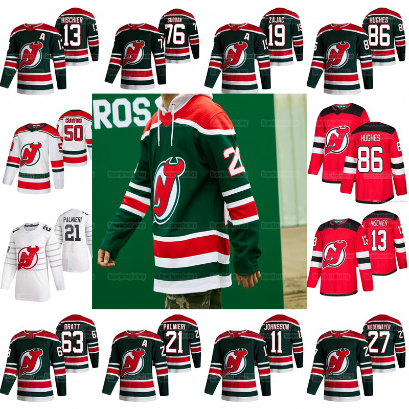 

Youth New Jersey Devils 2021 Reverse Retro Nico Hischier Travis Zajac P.K. Subban Jack Hughes Kyle Palmieri Corey Crawford Johnsson Jersey, Black;red