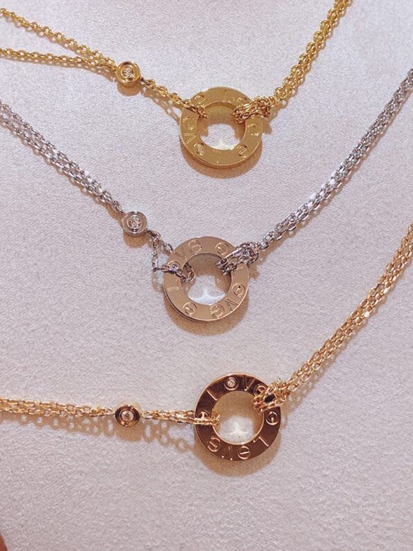 

Luxury Classic Brand Forever Love Designer S925 Sterling Silver Small Round Circle Ring Pendant Necklace For Women Jewelry