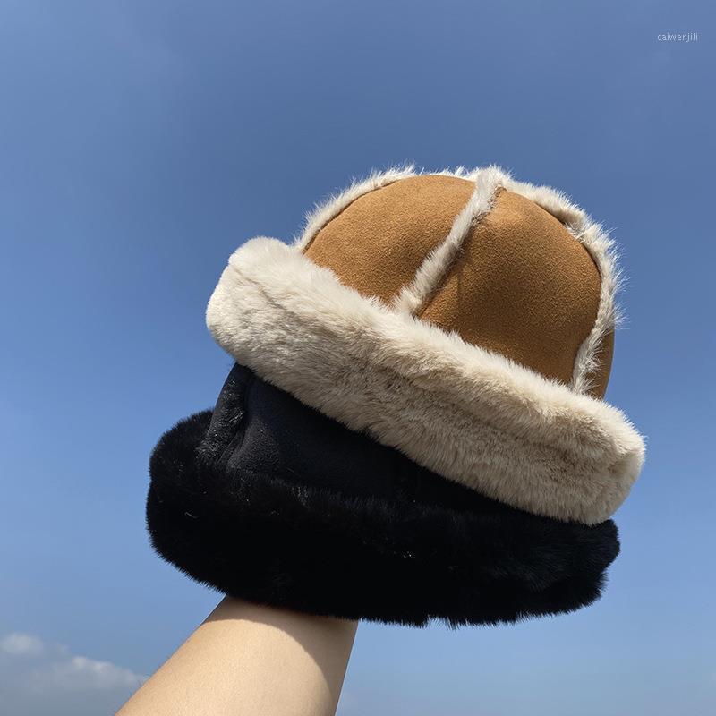 

Winter Docker Sailor Cap for Men Women Brimless Hats Faux Fur Thicken Hip Hop Beanie Skullcap Solid Color Autumn Beanie Hat1
