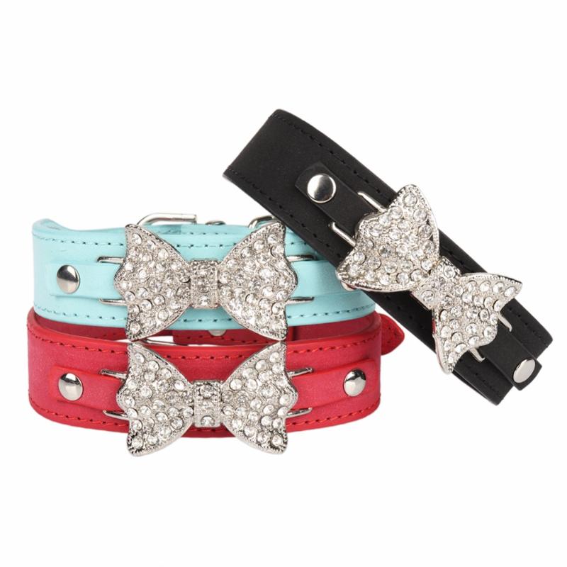 

PipiFren Cats Collars Dogs Rhinestone Bow For Pet Accessories Necklace Cat-Collar kat halsband harnais chat arnes para gatos