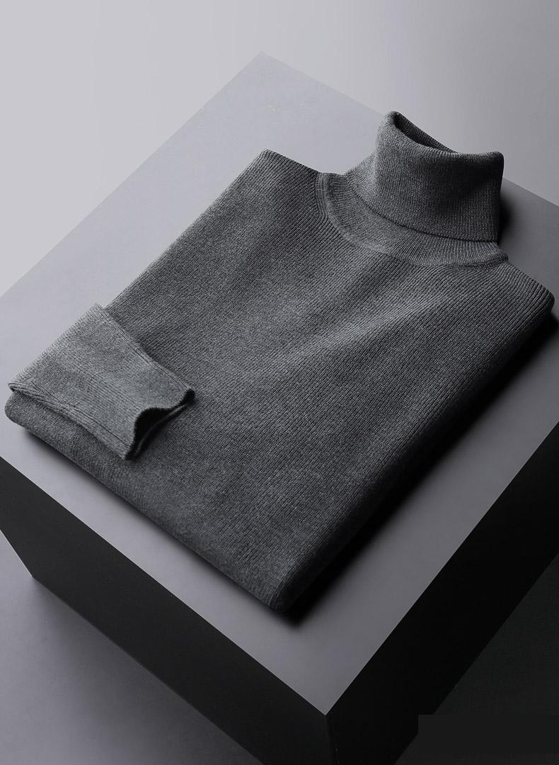 

2020 Wool Mens Sweater High Quality Autumn And Winter Solid Color Turtleneck Sweater Male Fashion Slim Fit Male 4XL, White