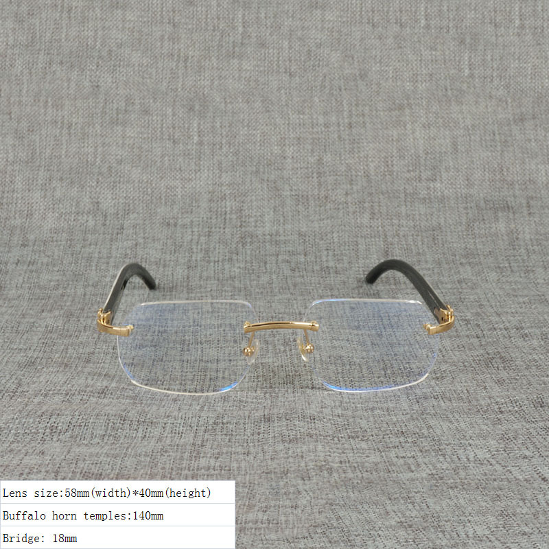 

Natural de madeira quadrado claro homem chifre bfalo oversize sem aro quadro para leitura ptica oculos culos ovais N8GO