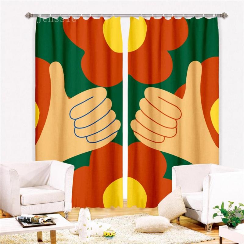 

Creative Stick Figure Cartoon Printed Shade Blackout Curtains for Teens Living Room Bedroom Window Treatments Drapes Panels, As picture