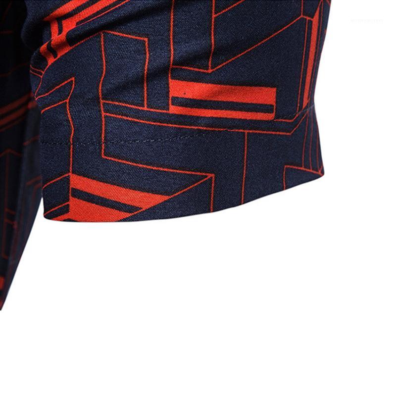 

Men Print Shirts Short Sleeves Slim Fit Male Casual Tops for Summer -5XL NOV991, Red