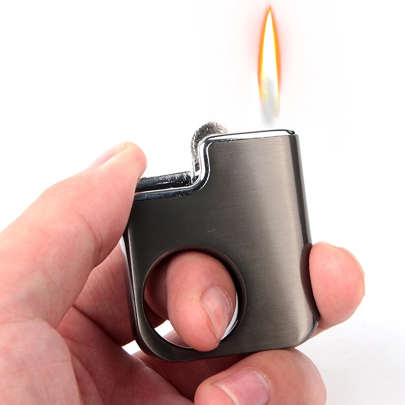 

New Compact Finger Playing Flint Lighter Free Fire Grinding Wheel Torch Pocket Lighter Turbo Butane Gas Lighter Gadgets For Men Gift