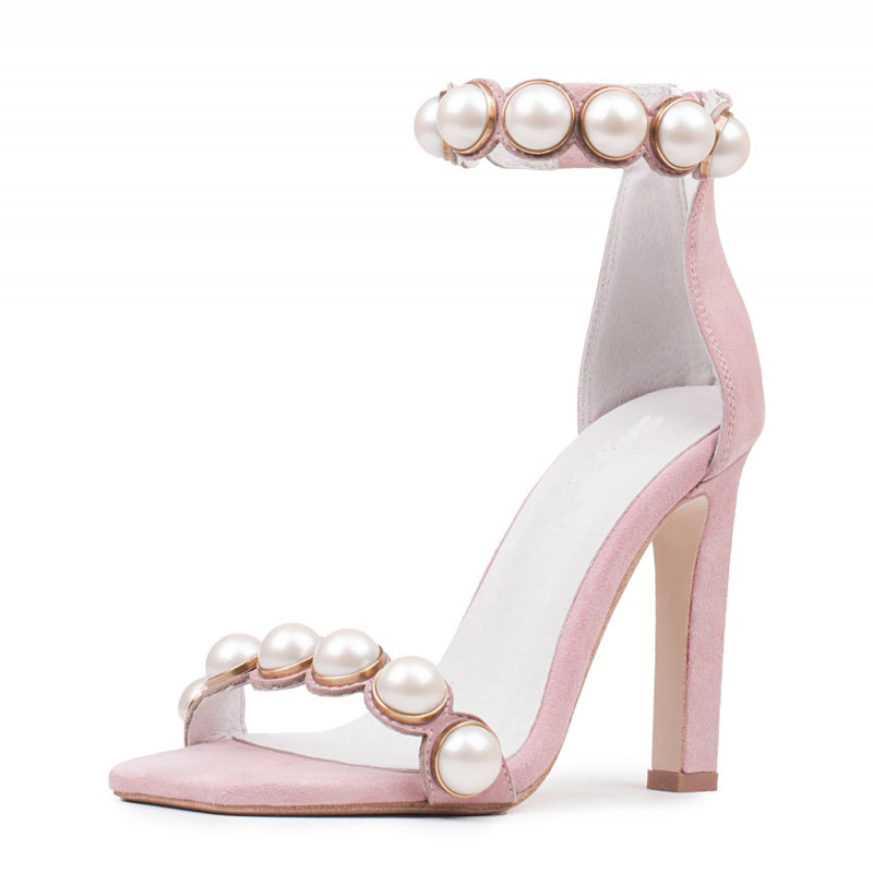 

Ladies Big Summer Studs Sandals Stripes a Toe Belt Open Flips Foot Ties Fine Pearl Alleys High-heeled Shoes Jot2, Color 2