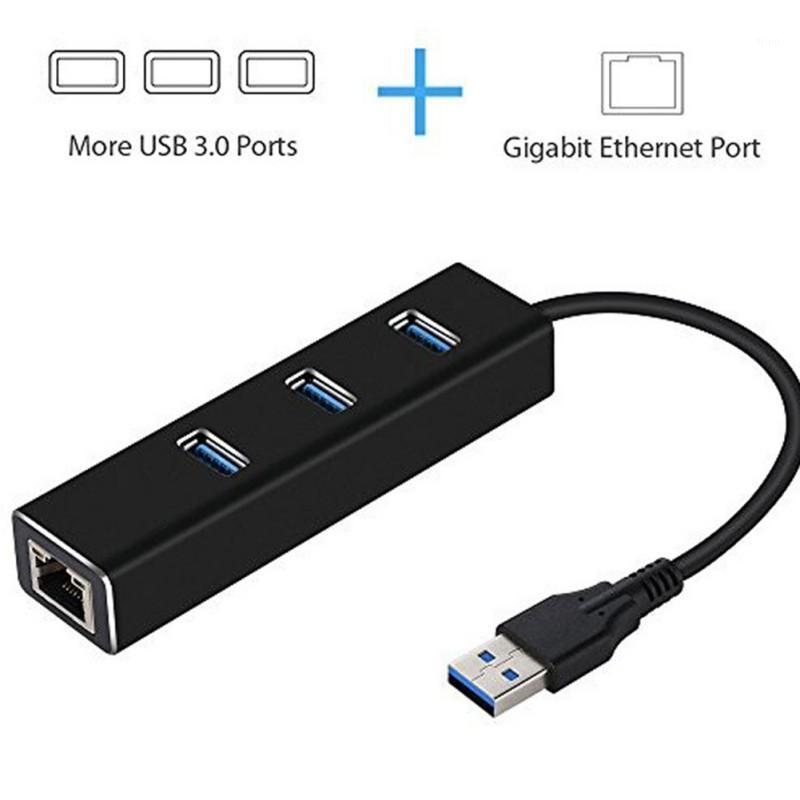 

New 3 Ports USB 3.0 Gigabit Ethernet Lan RJ45 Network Adapter Hub To 1000Mbps1