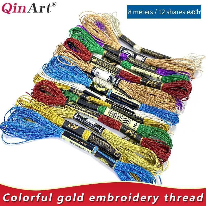 

Yarn Color Gold Thread Embroidery Cross Stitch Metal DIY Manual And Silver Multi Strand Braiding Rope1, White