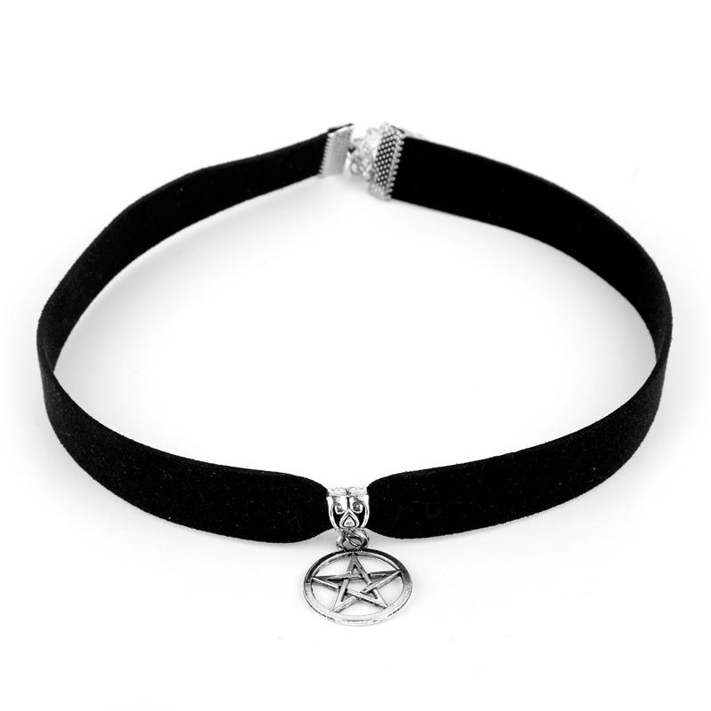 

Super Natural Necklace for Women Devil's Trap Pentagram Black Rope Choker Necklaces Charms Jewellery Necklaces for Teen Girls