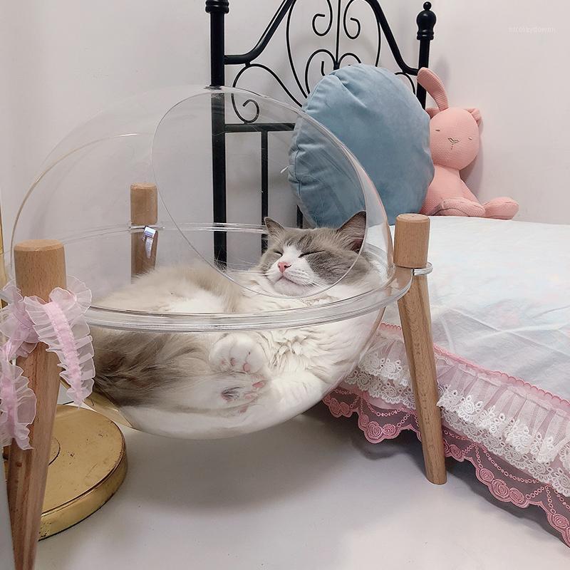 

Transparent cat litter summer cool nest closed cat space house four seasons universal pet supplies1