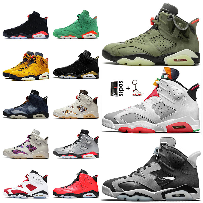 

2021 Jumpman 6 Top Quality Women Mens Basketball Shoes 6s Travis Hare 6 Tech Chrome Mens Trainers Sneakers Big Size 13, #35 cny 40-47