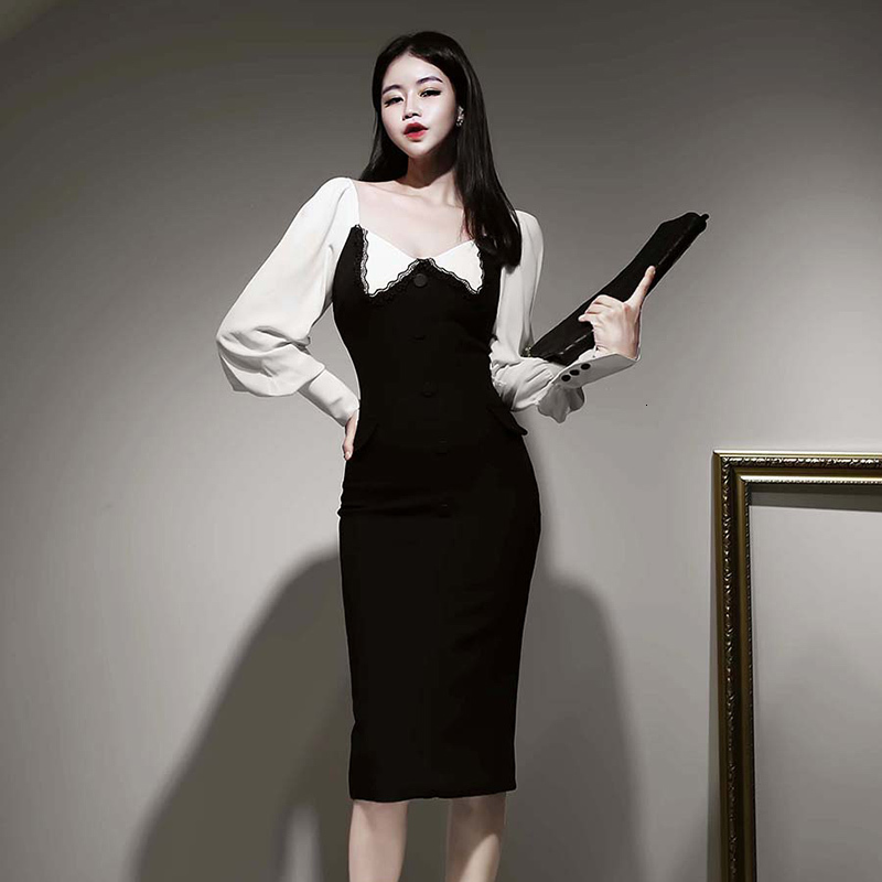 

2021 Runway Designer Spring Autmn New Women Fashion Elegant Slim Chic Office Lady, Black