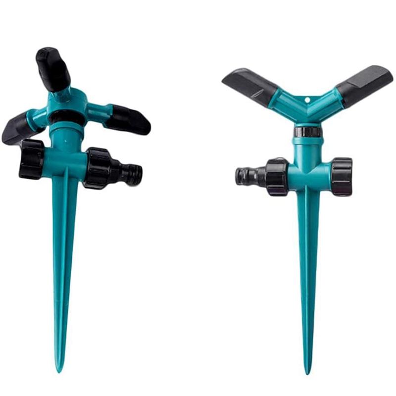 

AFBC Rotating Garden Sprinkler, 360 Degree Rotating Garden Sprinkler Adjustable Three-Arm Double-Arm Sprayer Irrigation Kit, Blue