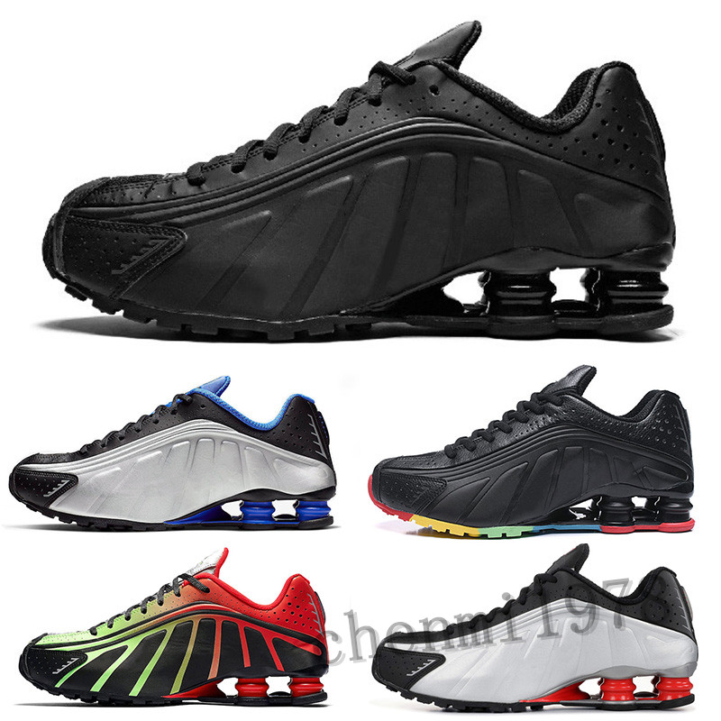 

2020 New mens Athletic shoes R4 Trainers leather breathable Chaussures Homme Black Gold Red Athletic sports Sneakers Size 40-46 c78