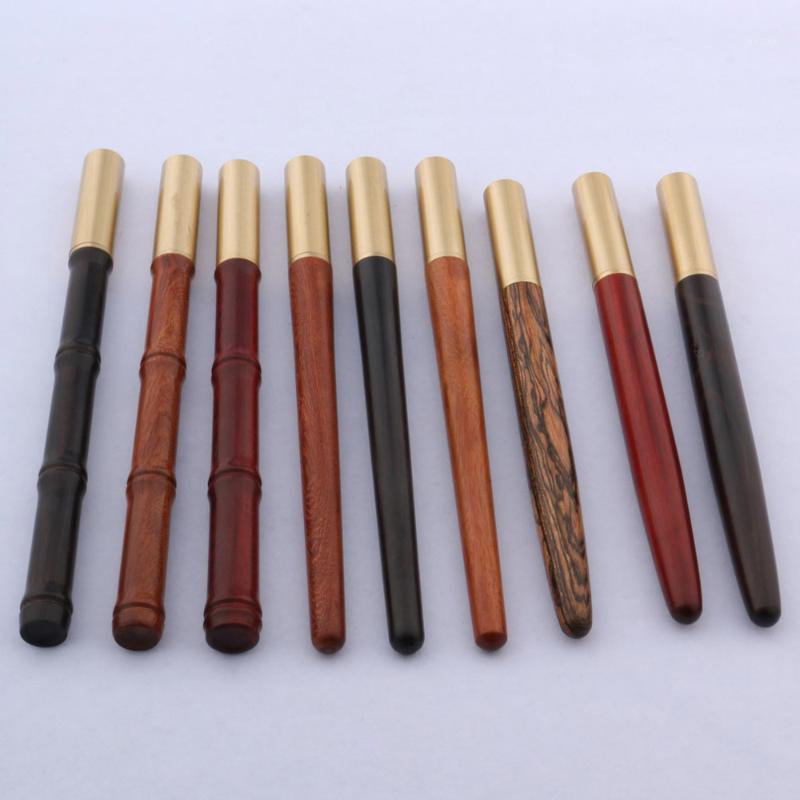 

luxury quality 017 Copper WOOD Rollerball pen signature 0.7MM GOLD PEN spinning BALL POINT INK Stationery Office supplies1, A-2