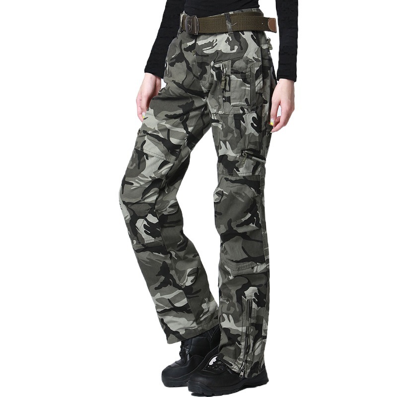 

2021 New Cargo of Army Women's Working Made with Military-style Tools Femme Pants Loose Multi-pocket Female Camouflage Pant Gnwq, Haji