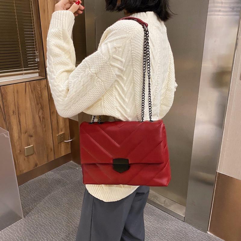 

New Fashion Crossbody Bag For Women large capacit Shoulder Bag Solid color and smooth Handbags Luxury Female Purses 2021, Black