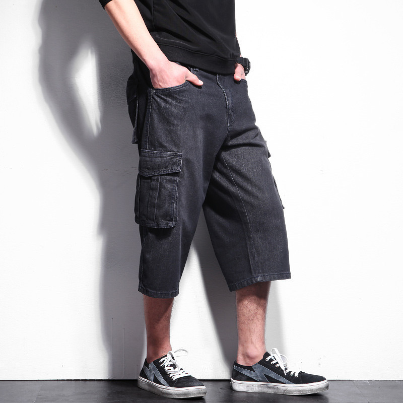 

Tang 2021 Brim New Pants From Summer Casual Pockets Short Jeans Men's Wear Big Size 72OS, Blue