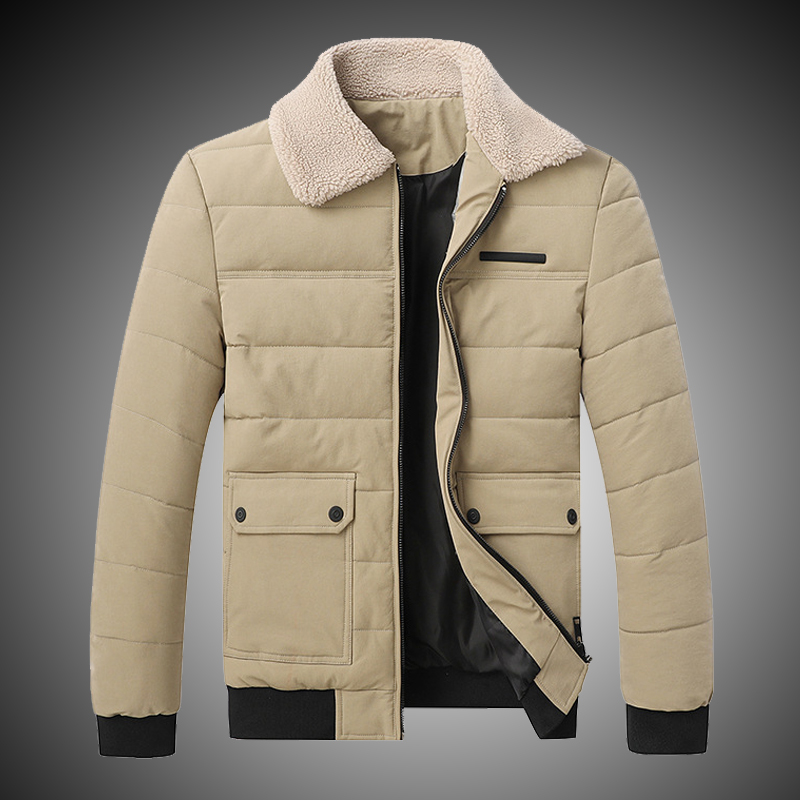 

Collar Men' Winter Fleece 2020 New Thick Brand Hot Jacket Casual Coats Outerwear Solid Color Wool J63q, Cbd251khaki