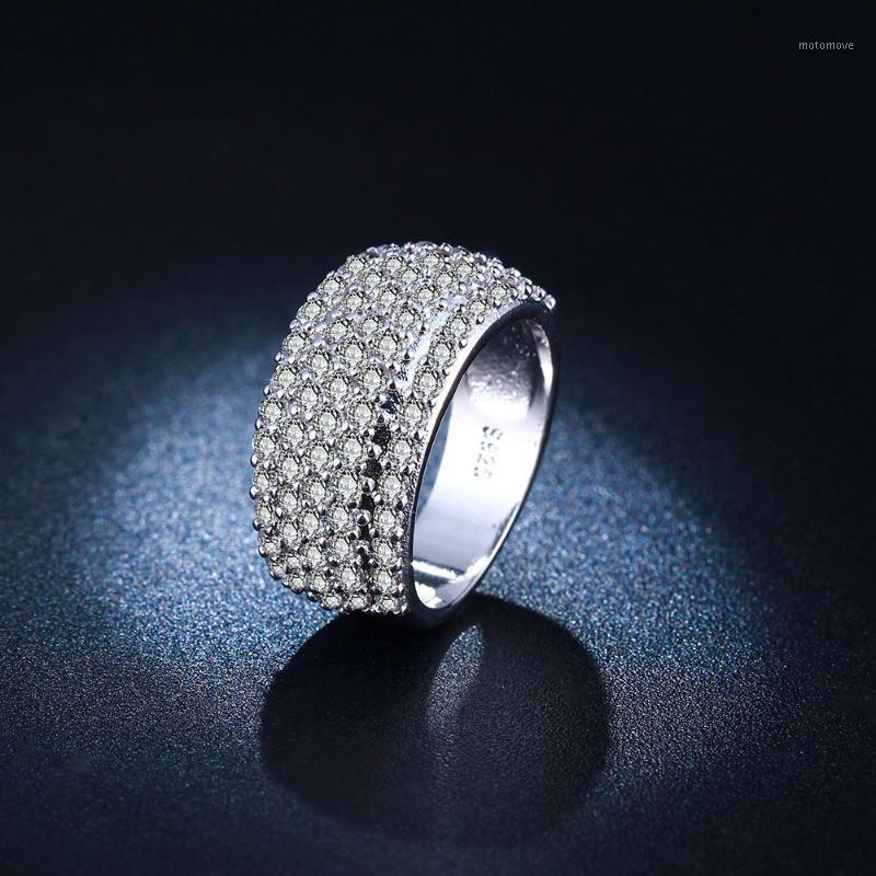 

round zircon wedding ring for lady jewelry wholesale wedding silver plated ring luxury gift wholesale us 6 7 81