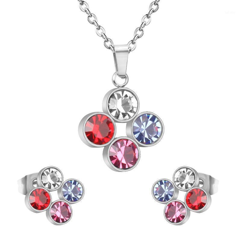 

LUXUKISSKIDS Necklace Earring Wedding Jewellery Set Crystal Pendant Necklace Dubai African Jewelry Sets For Women Christmas Gift1, As pic