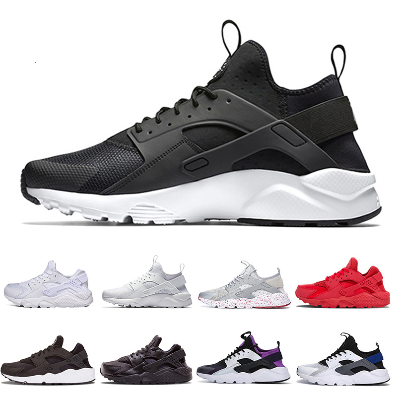 

Wholesale women men huaraches 1.0 4.0 Shoes black white green pink Womens outdoor comfortable sneakers trainers sports shoes 36-45