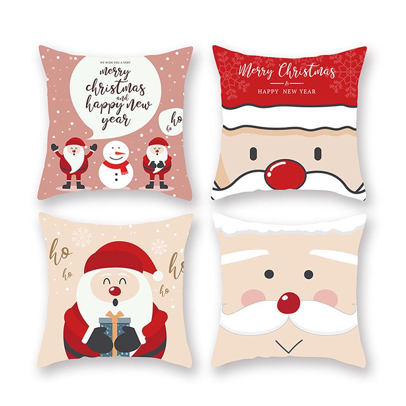 

Christmas Santa Claus Cushion Cover Throw Pillows Case Tree New Year Decorative Pillows For Sofa Home Decor For Christmas, Santa claus gift box