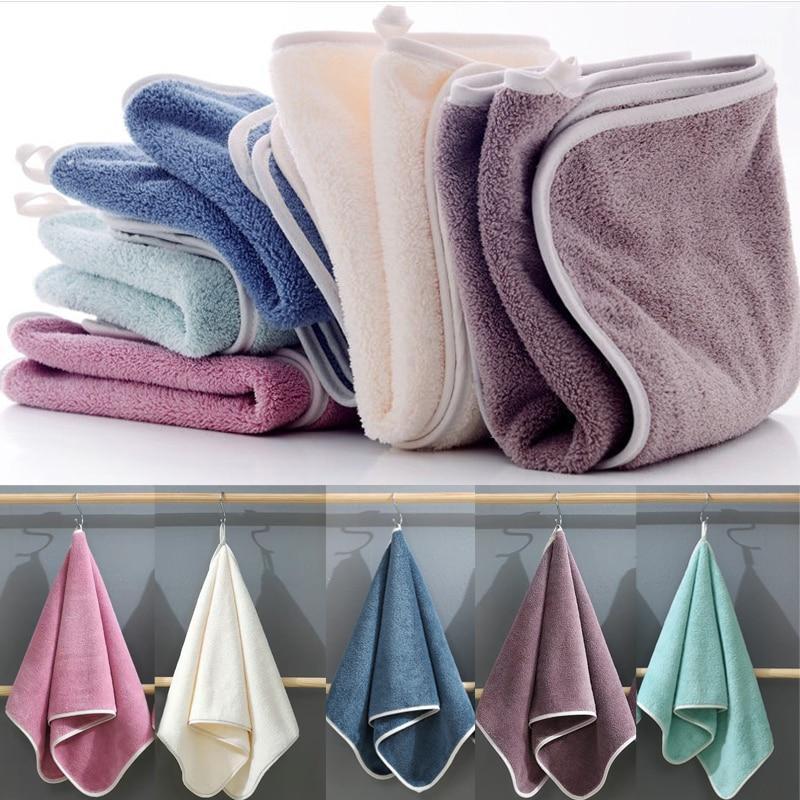 

2pcs High-Density Coral Fleece Fabric Towel Plain Absorbent Towels for Adults Soft Wash Face Bathroom Shower Shampoo Towels1, Pink-white