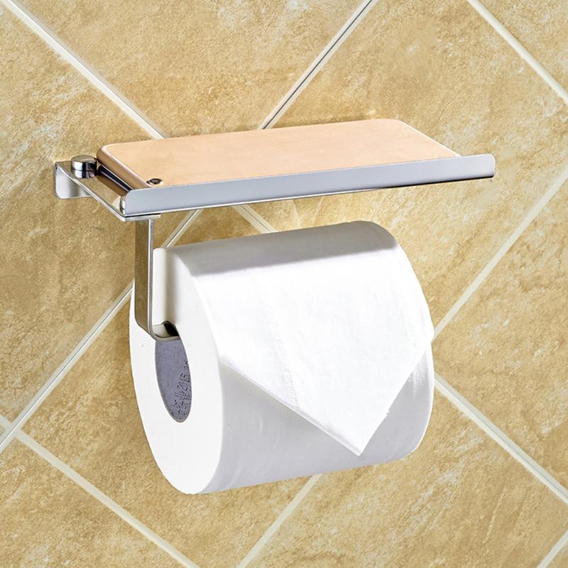 

18*9*7cm New Luxury Silver Stainless Wall Mounted Bathroom Toilet Paper Holder Rack Tissue Roll Stand for business family bar