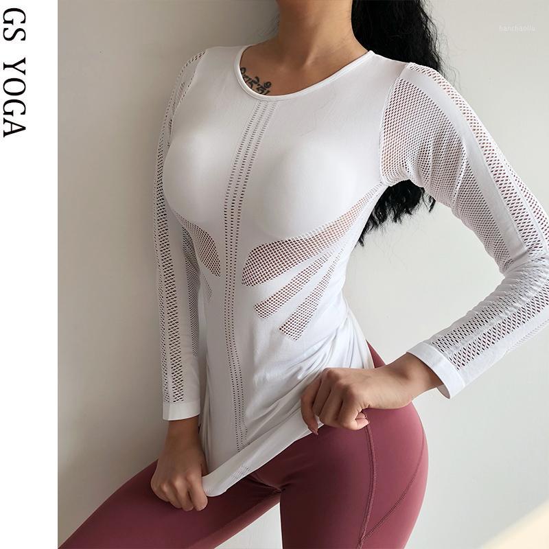 

Women Sexy body-building Fitness T shirt long sleeves sports T-shirt black seamless Running shirt yoga top Gym clothes1