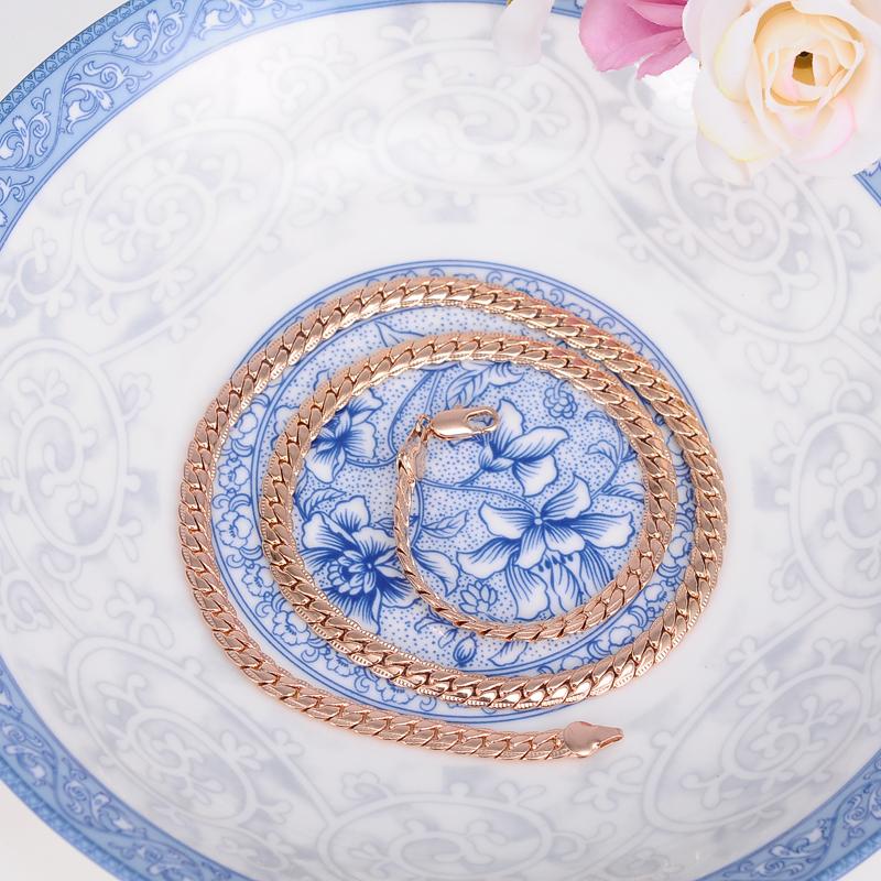 

Bangrui Snake Necklace Chain Men Jewelry LongChokersChunky FashionMen's Women Couple Rose Gold Filled Necklace Herringbone Chain