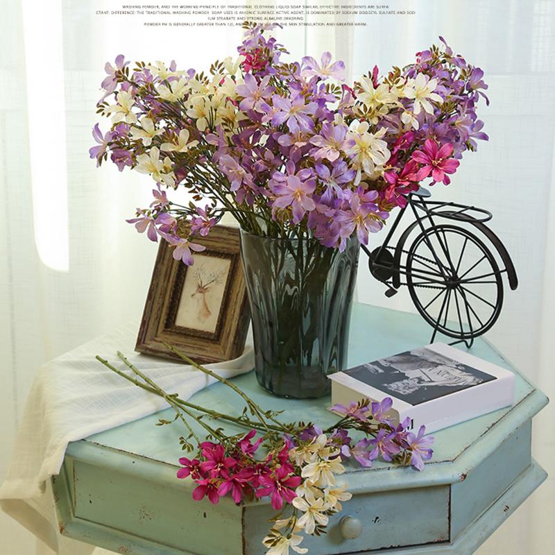 

Orchid Artificial Flowers for Centerpieces DIY Artificial Butterfly Orchid Silk Flower Bouquet Phalanenopsis Wedding Home Decora, White