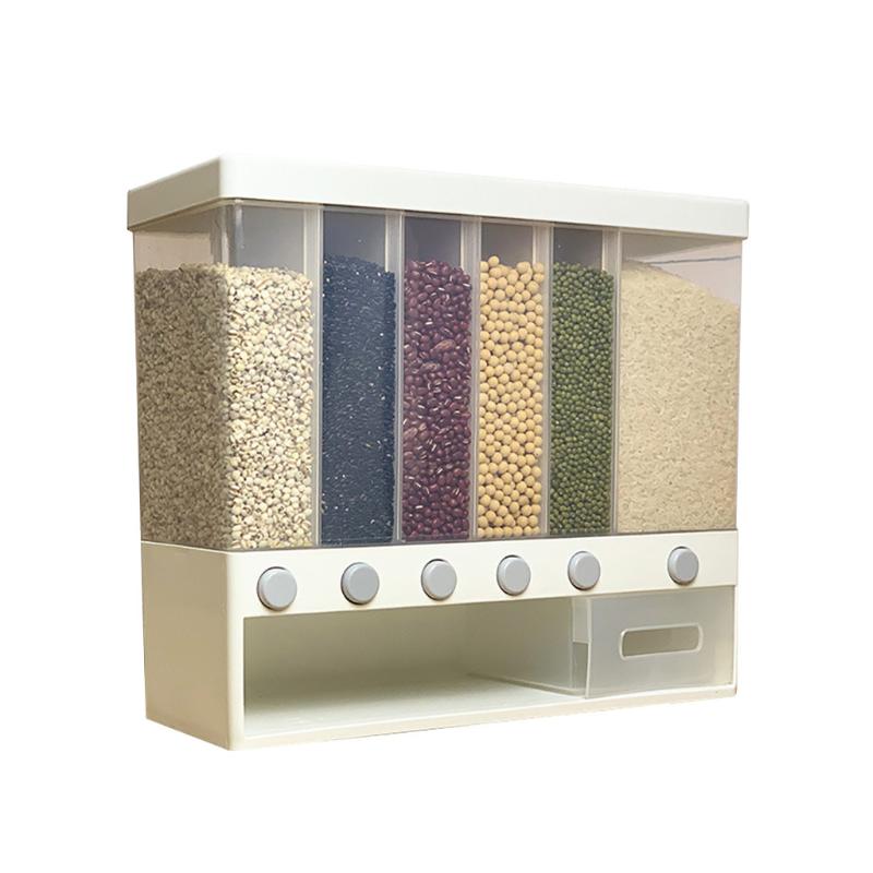 

40#Whole Grains Rice Bucket Wall-mounted Rice Storage Tank Out Plastic Kitchen Storage Container Rangement Cuisine
